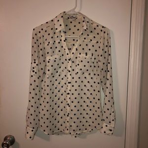 Polka dot long sleeve blouse
